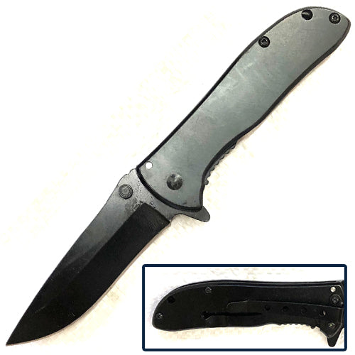 Spring Assisted Folding Knife - Grey (SJ-1020-BK)