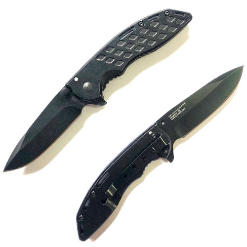 Spring Assisted Folding Knife - Black (SJ-1022-BK)