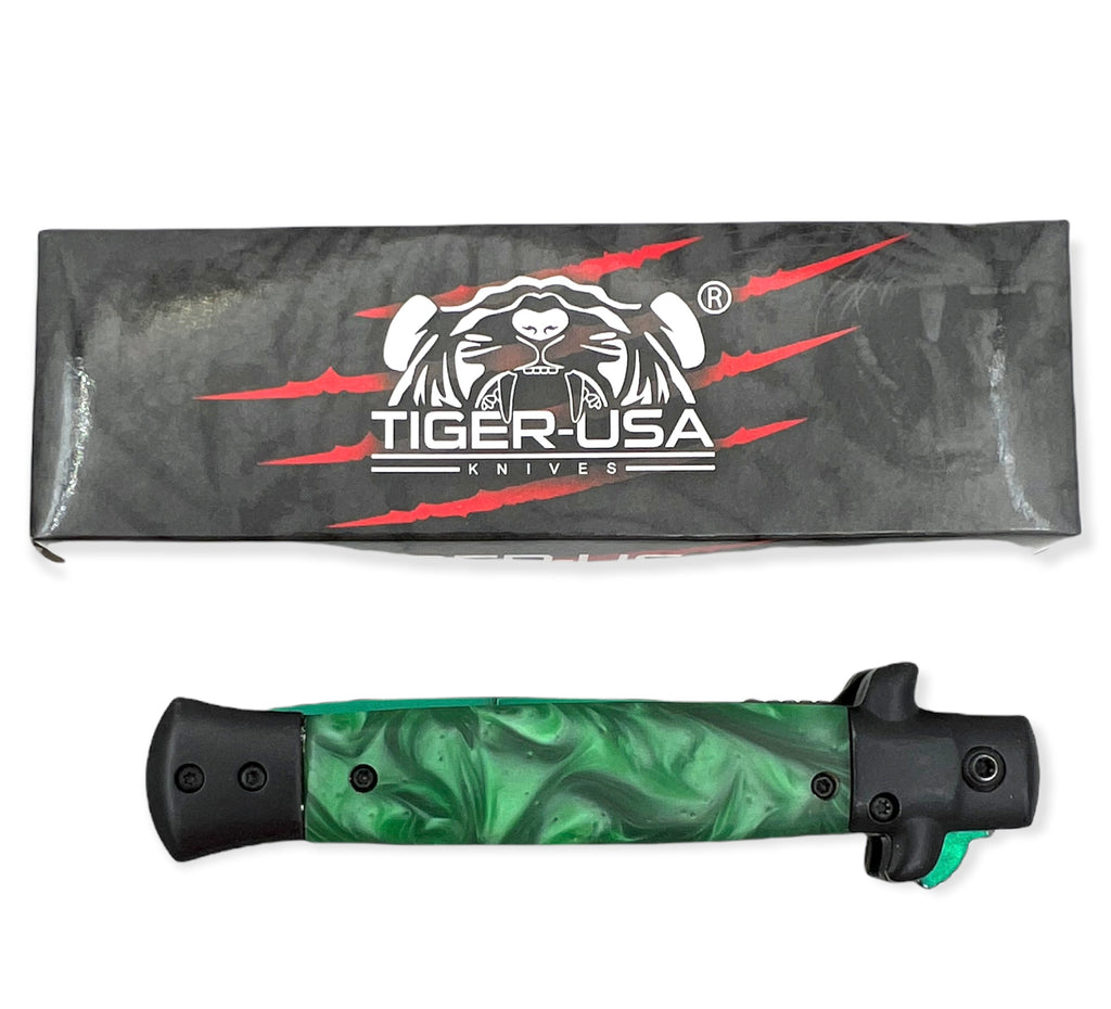 Folding Knife Black & GREEN  Pearl With Green Blade