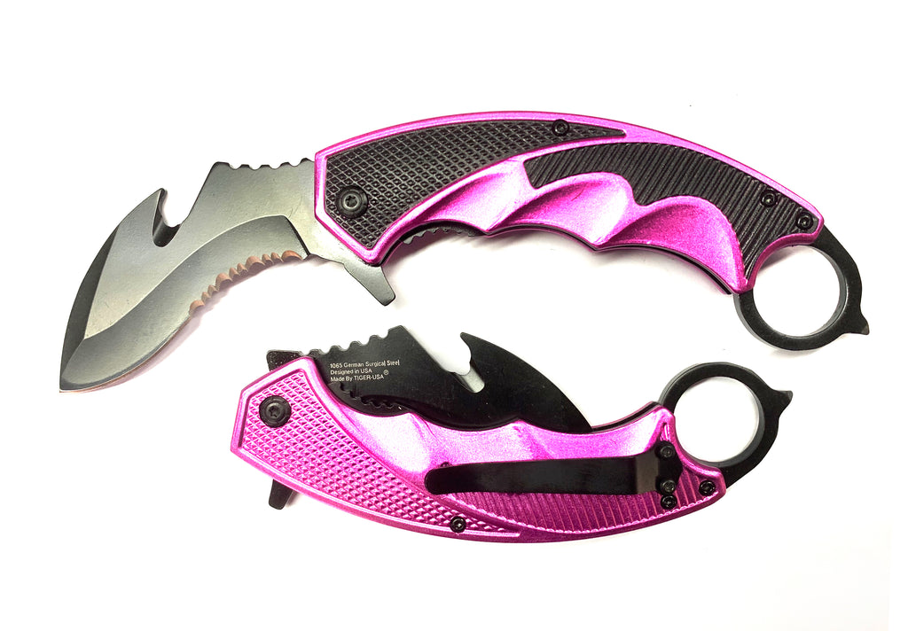 Pink & Black Folding Knife