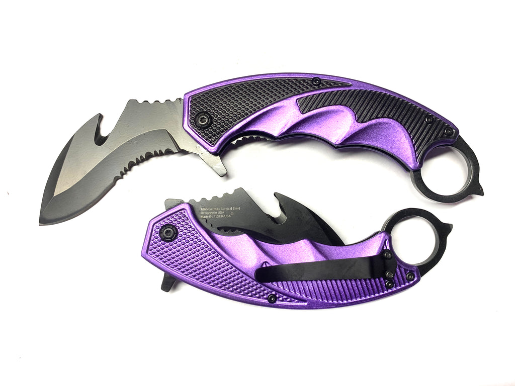 Purple & Black Folding Knife