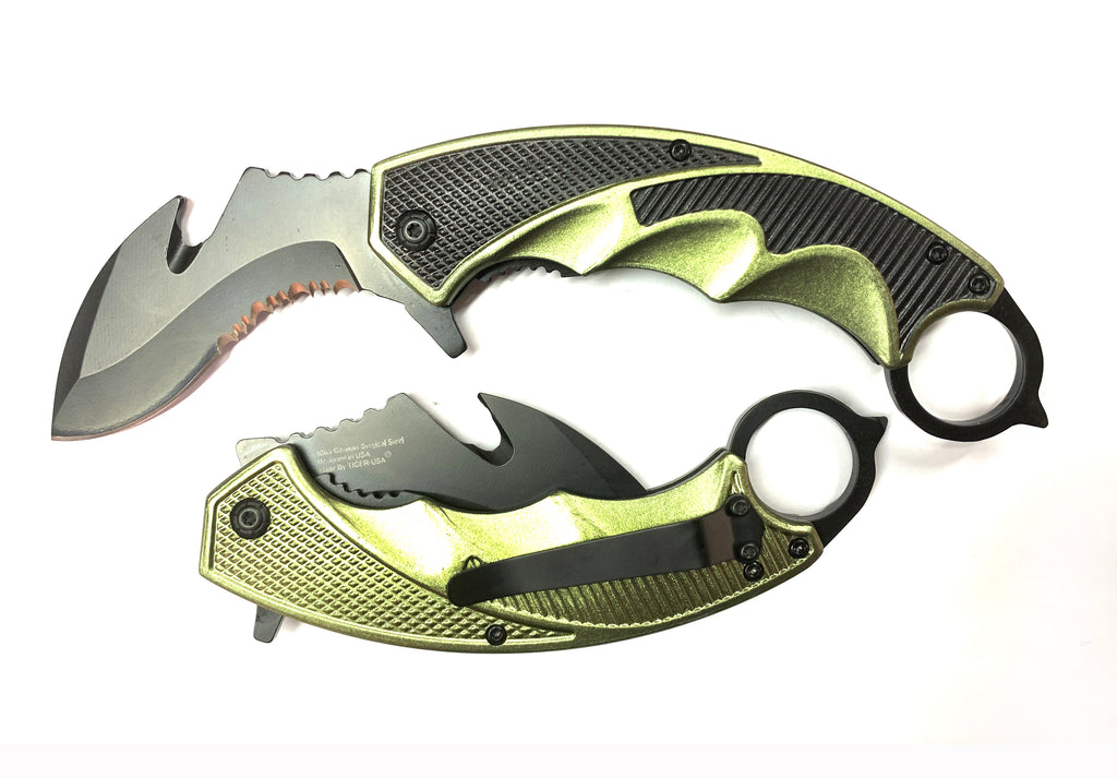 Black & Green Folding Knife