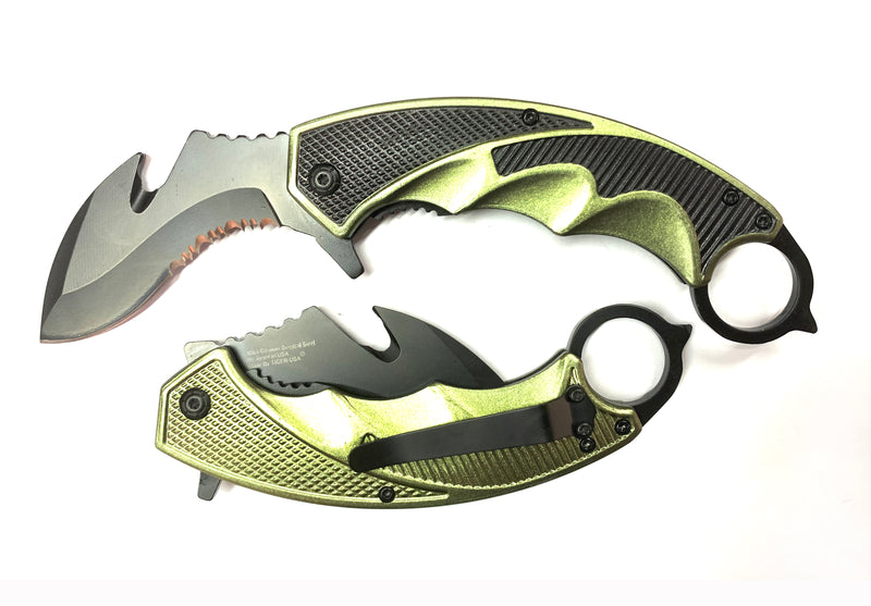 Black & Green Folding Knife