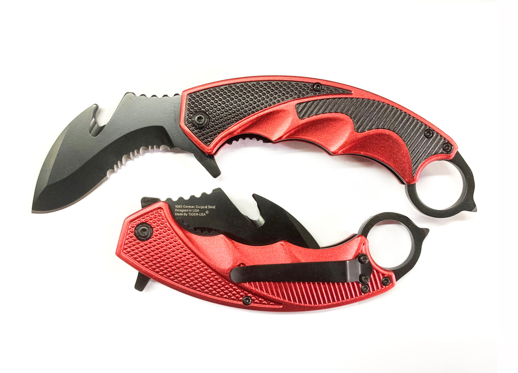 Black & Red Folding Knife