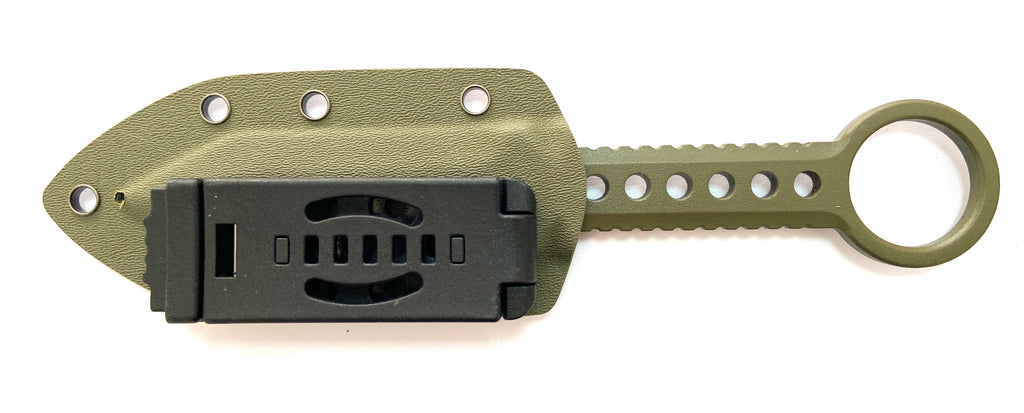 All OD Green Double Edge Boot Knife W clip Lux