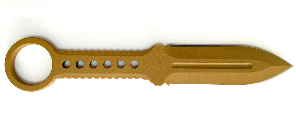 TAN Double Edge Boot Knife W clip LUX