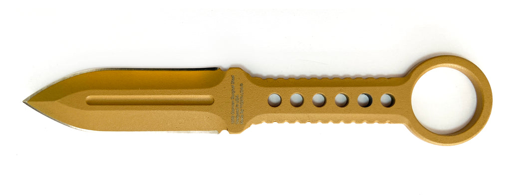 TAN Double Edge Boot Knife W clip LUX