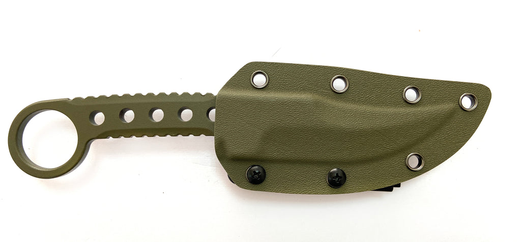Tactical Tiger-USA® Boot Knife   Green Single Edged Full Tang Knife W clip LUX