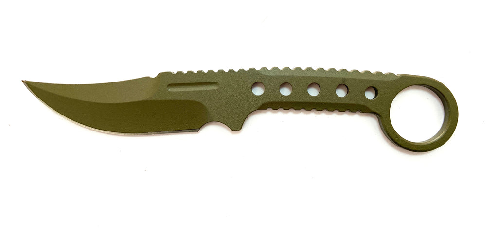 Tactical Tiger-USA® Boot Knife   Green Single Edged Full Tang Knife W clip LUX