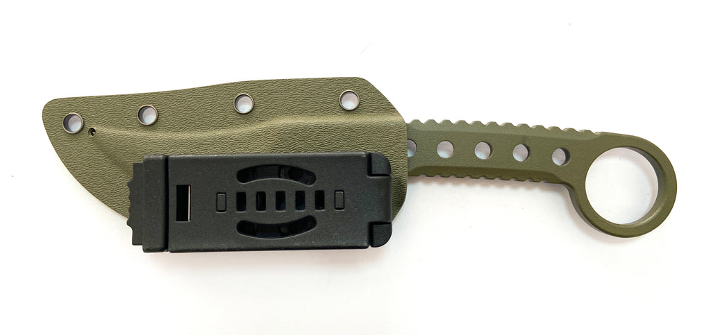 Tactical Tiger-USA® Boot Knife   Green Single Edged Full Tang Knife W clip LUX