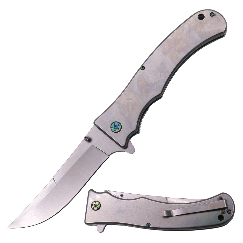 Tiger Usa® XL Heavy Duty Knife With Clip (SILVER )