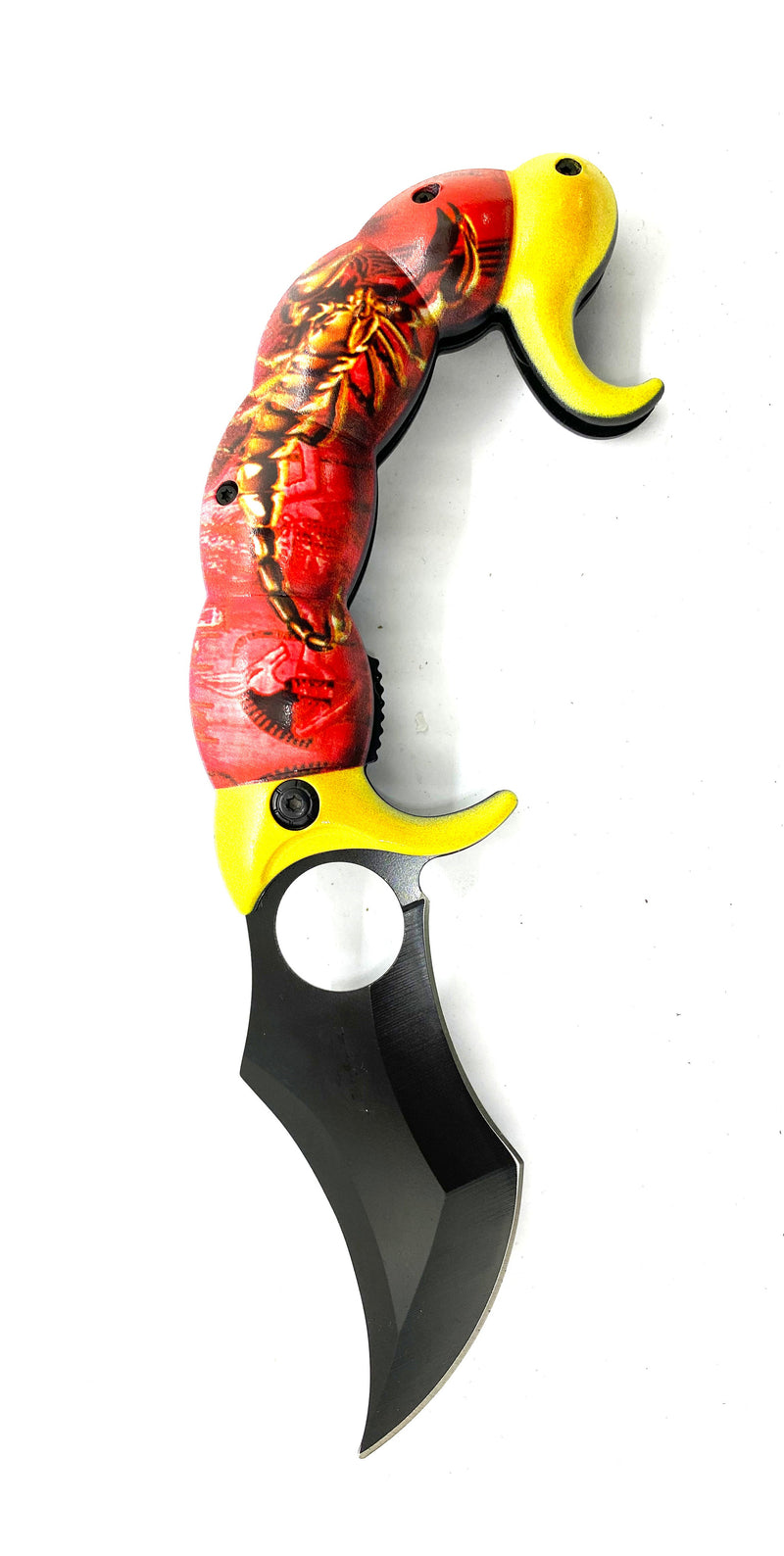 Tiger-USA® Spring Assisted Scorpion Tail Red and Yellow