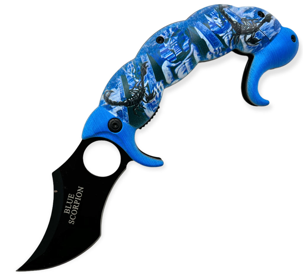 Tiger-USA® Spring Assisted Scorpion Tail BLUE