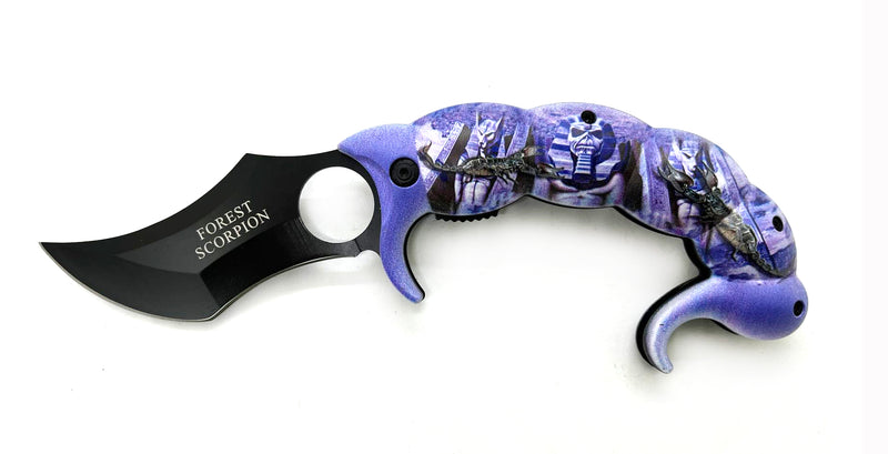 Tiger-USA® Spring Assisted Scorpion TaiL PURPLE