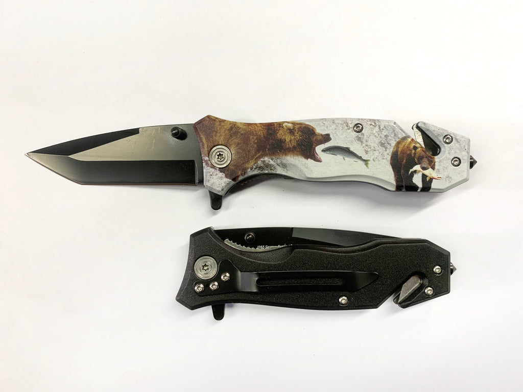 Tiger-USA Spring Assisted Knife Tanto Blade (BEAR)