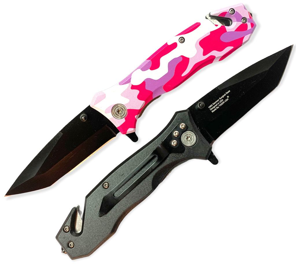 Folding Knife W. Clip CAMO PINK 3