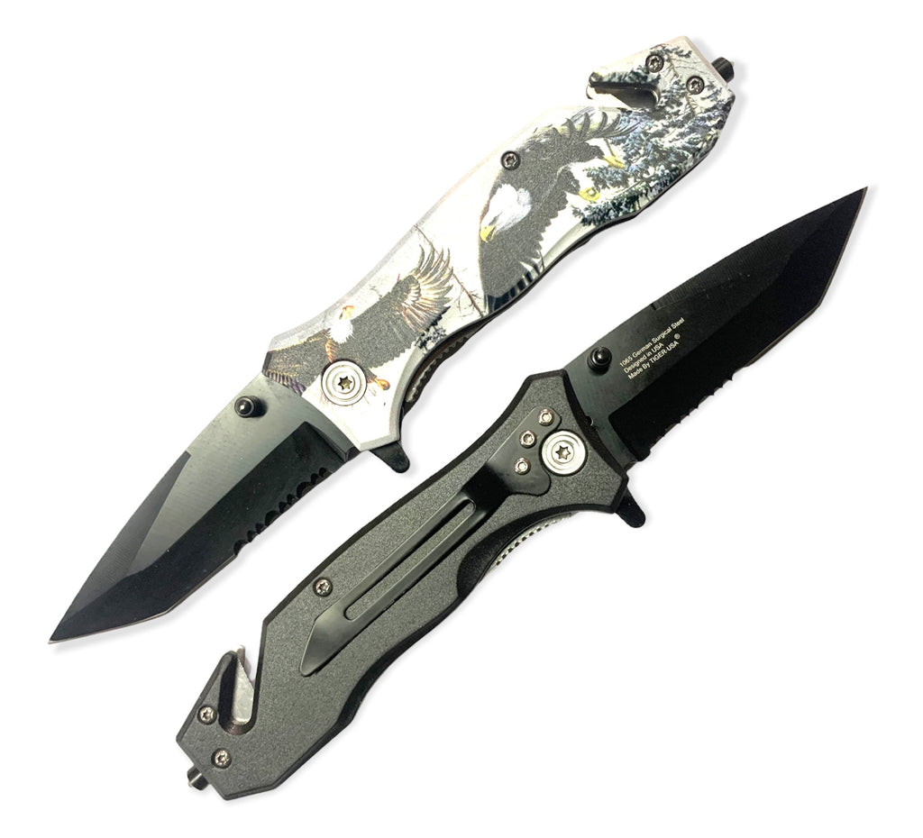 Folding Knife W. Clip All Black EAGLE