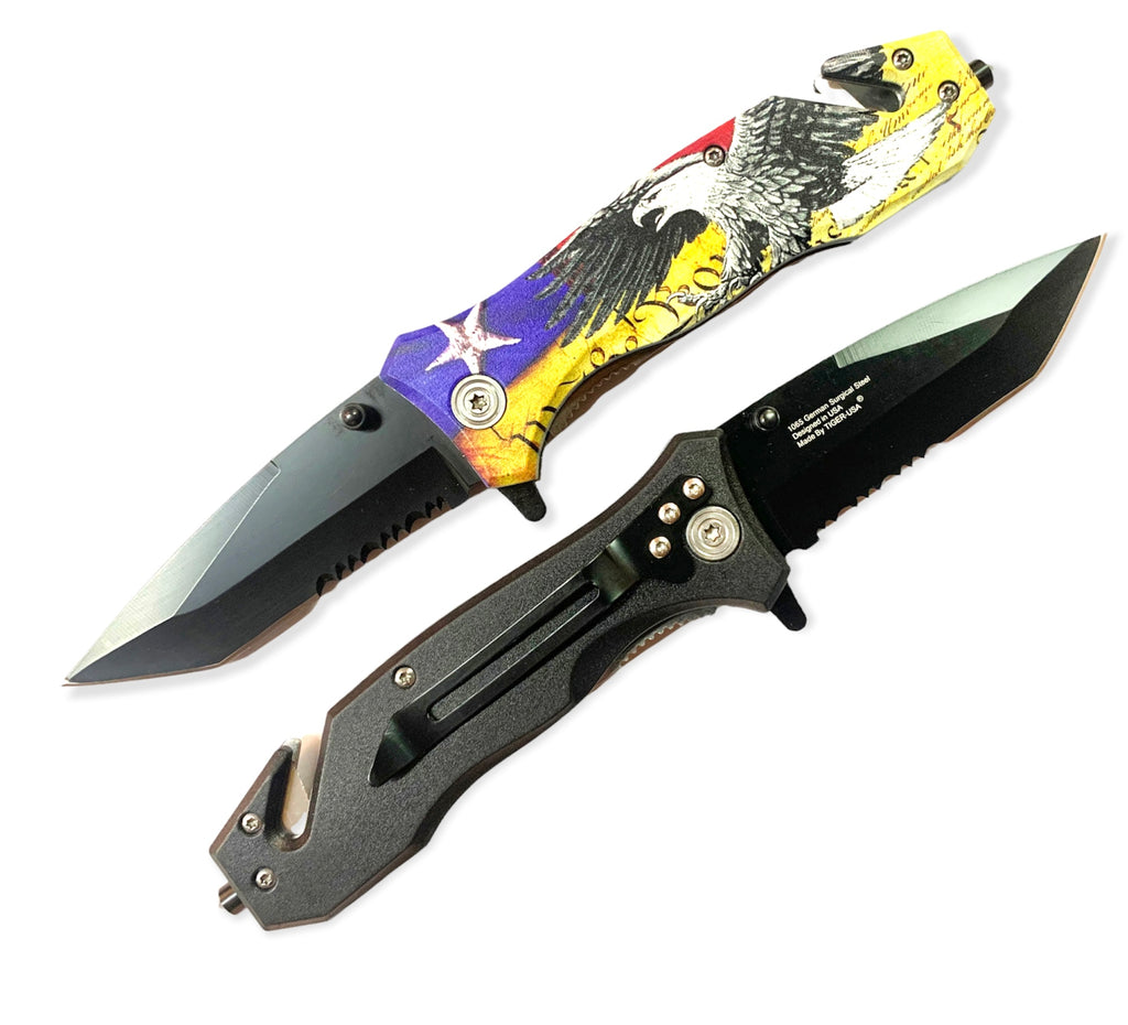 Folding Knife W. Clip  FLAG EAGLE