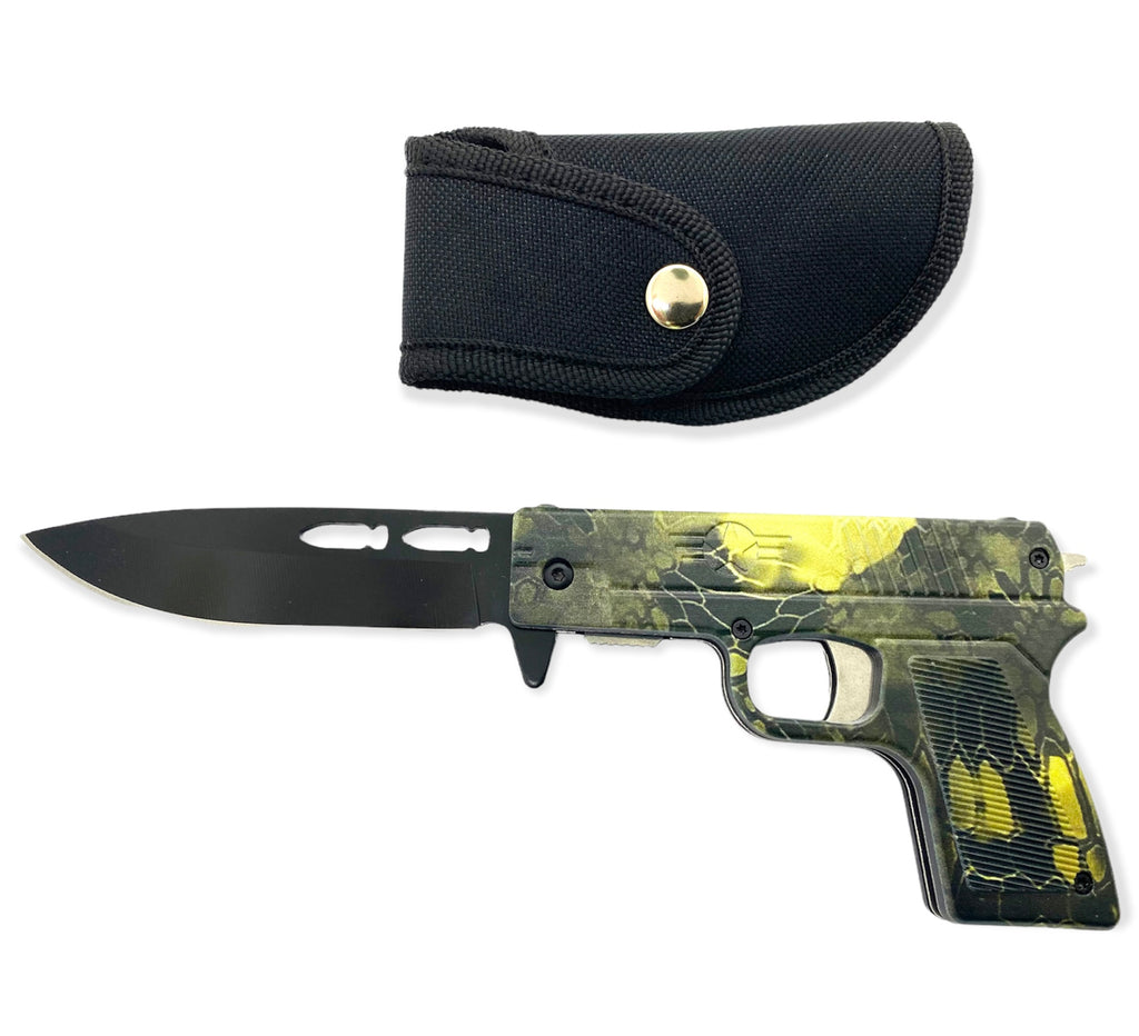 Tiger-USA Pistol Spring Assisted Knife SNAKE SKIN