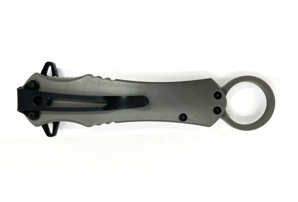 Grey  Folding Knife W.Clip