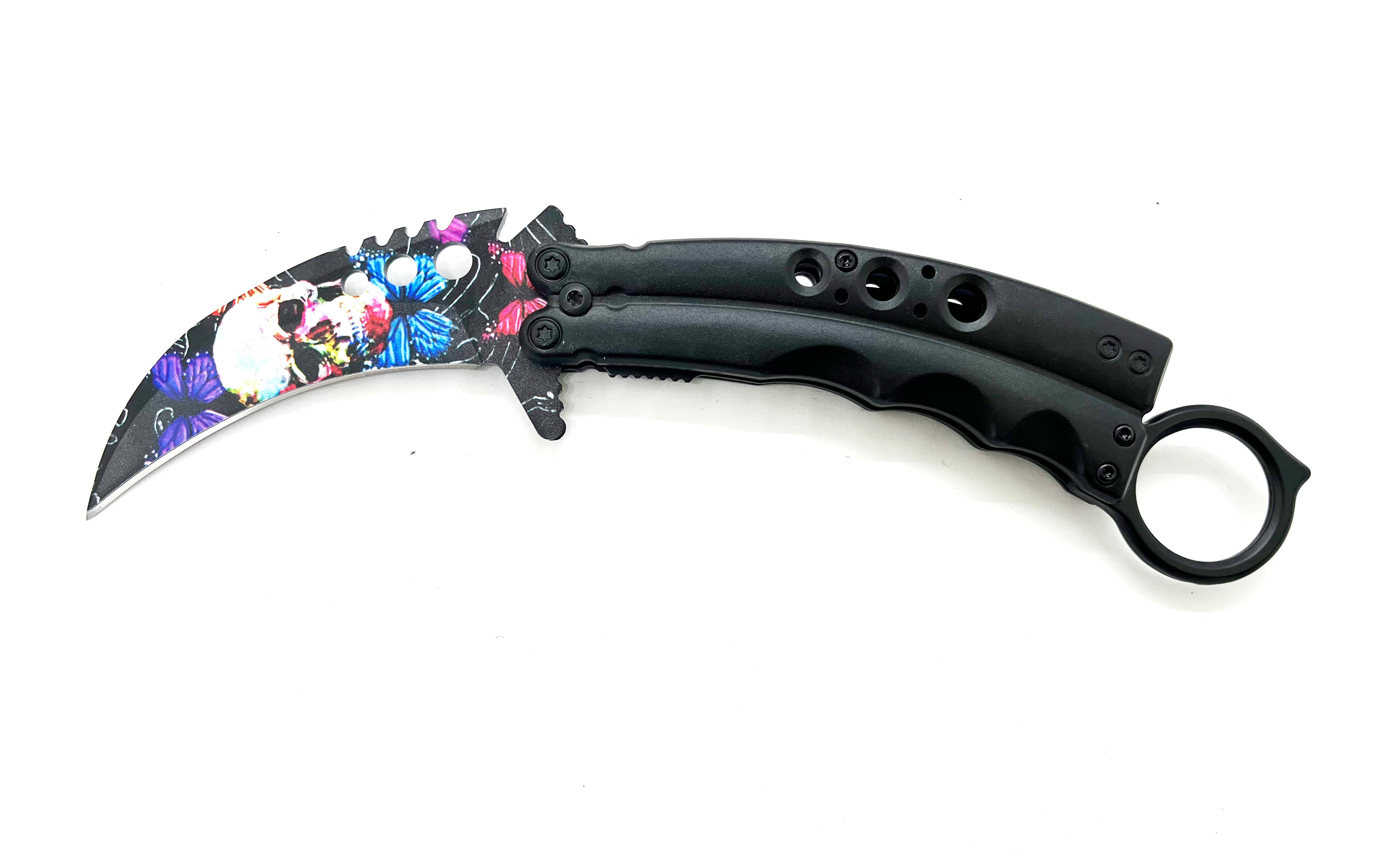 8.5 Inch Tiger-USA Karambit Spring Assisted Style Knife - Colors skull ...
