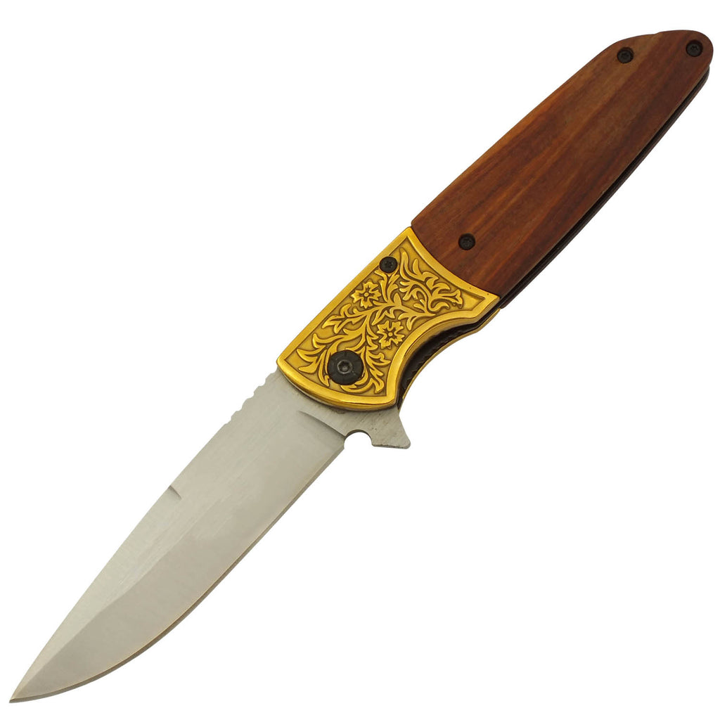 Fine Oak Golden Ivy Spring Assisted Folding Pocket Knife
