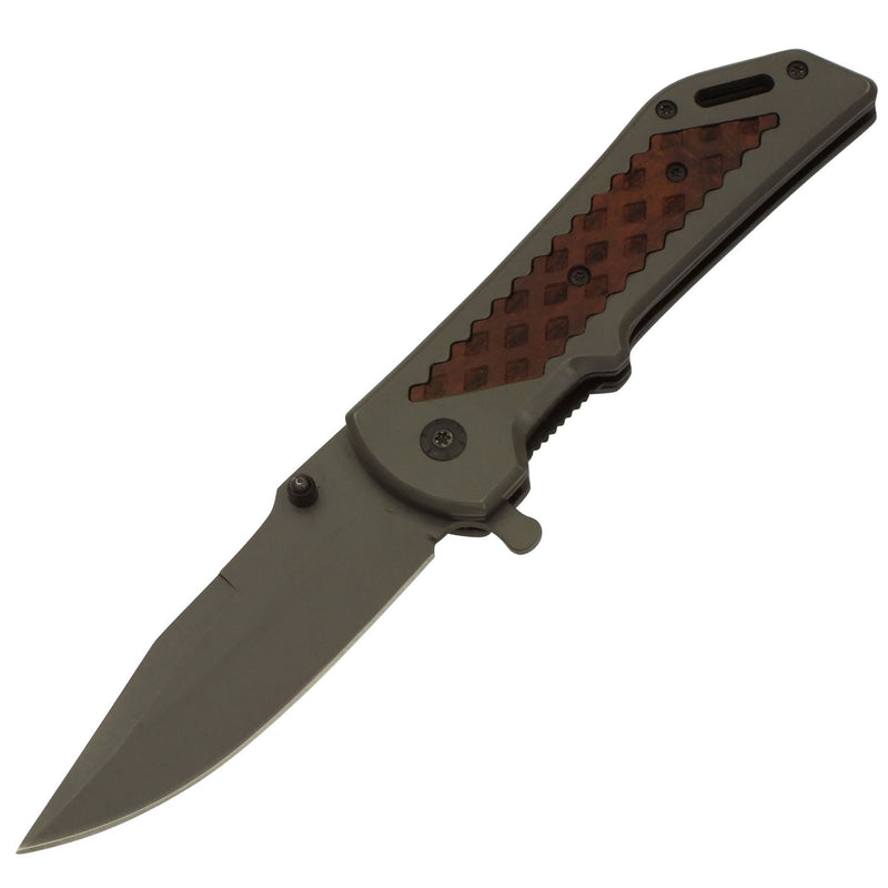 Diamond Wood Spring Assisted Folding Pocket Knife