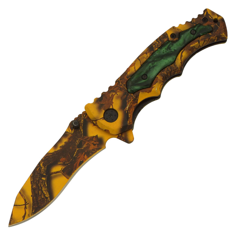 Autumn Leaves Spring Assisted Folding Pocket Knife