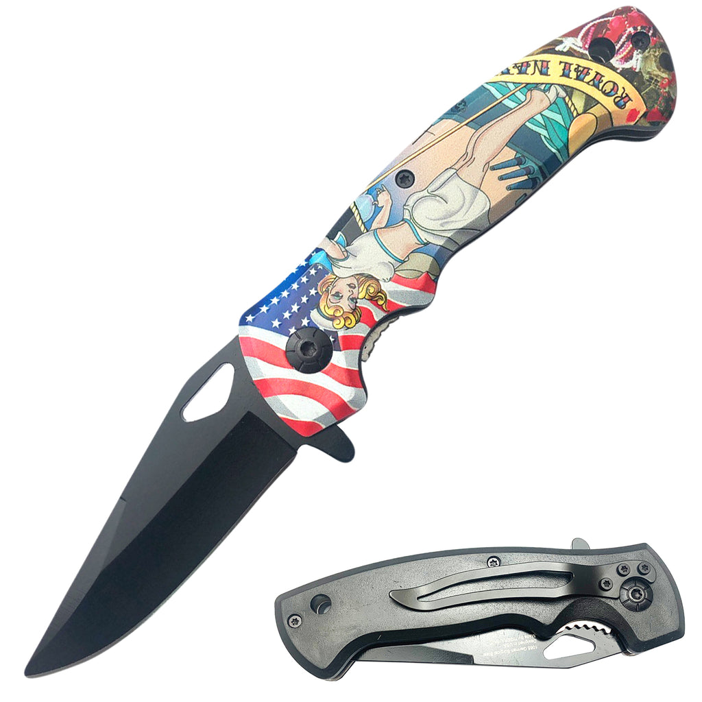 Spring Action Pocket Knife - USA Girl