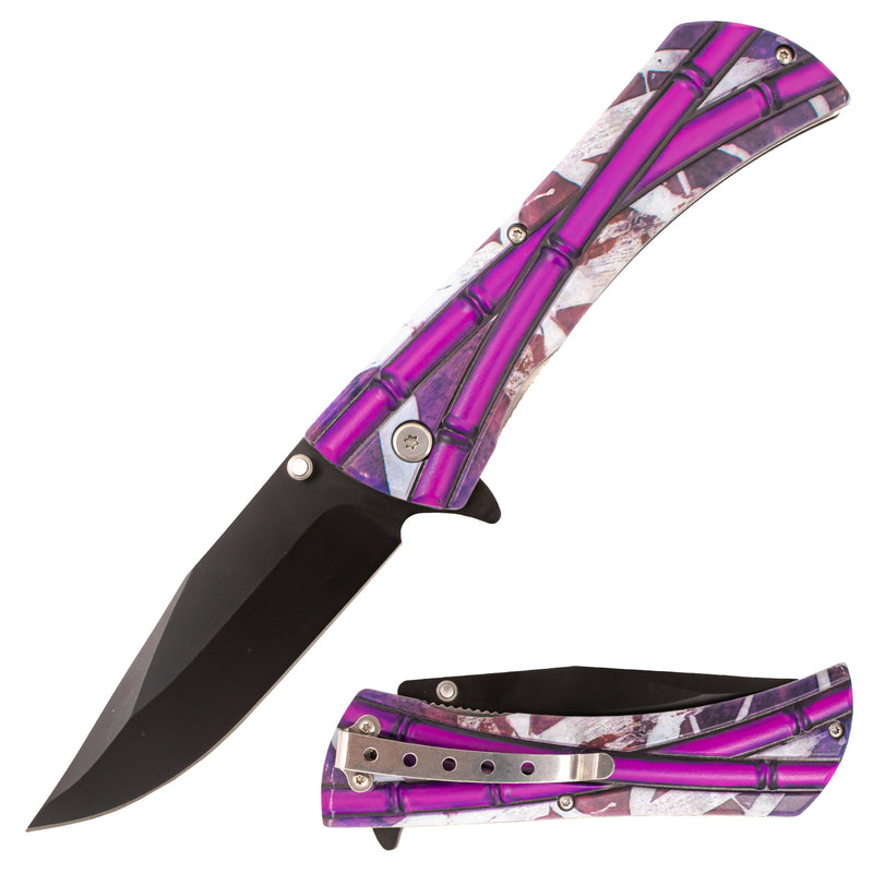 Bamboo Dream Purple Spring Assisted Folding Knife