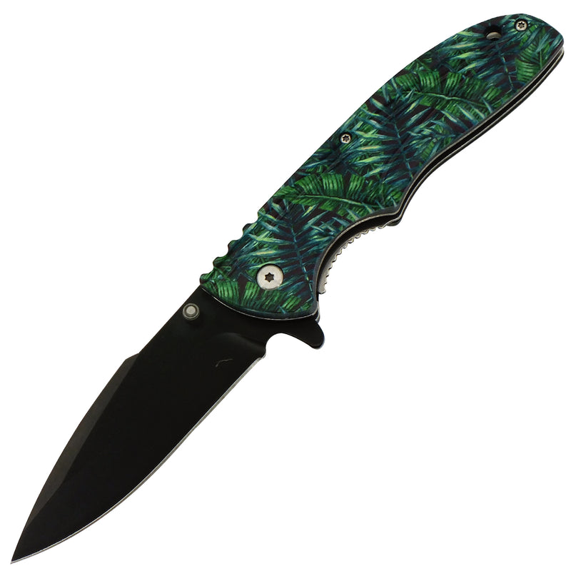 Verdant Green Black Blade Spring Assisted Folding Knife