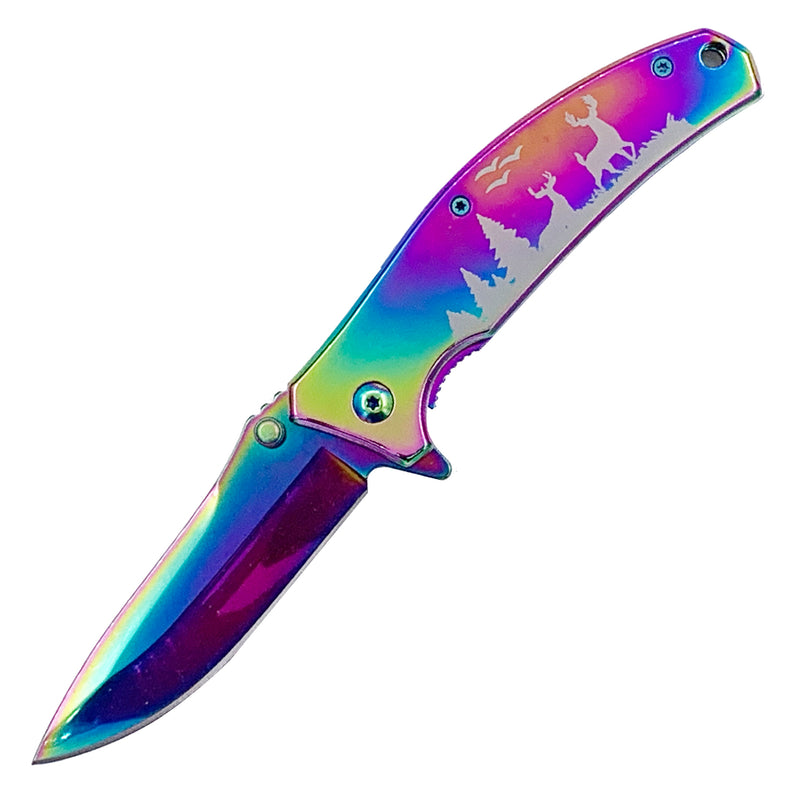 Natures Beauty Rainbow Knife Wildlife Scene