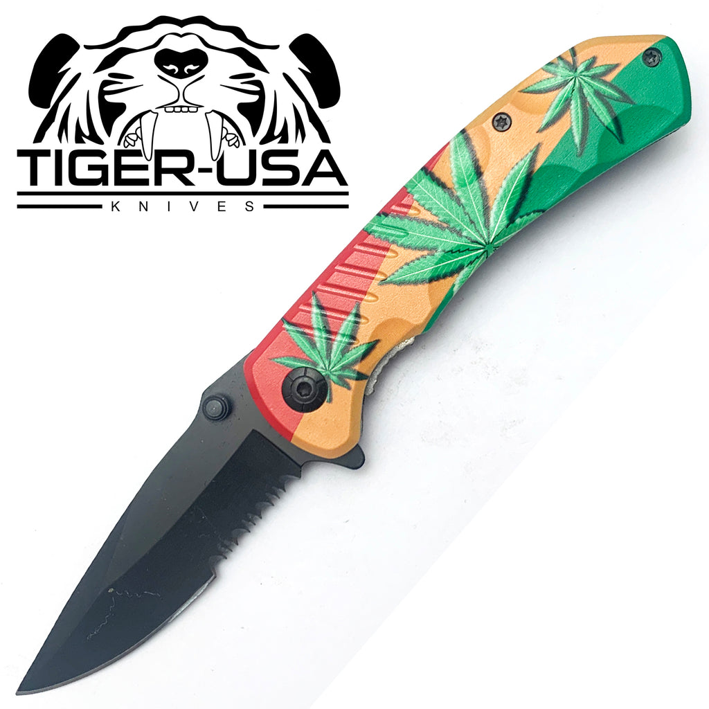 Tiger-USA Spring Assisted Knife - Mary J Rasta