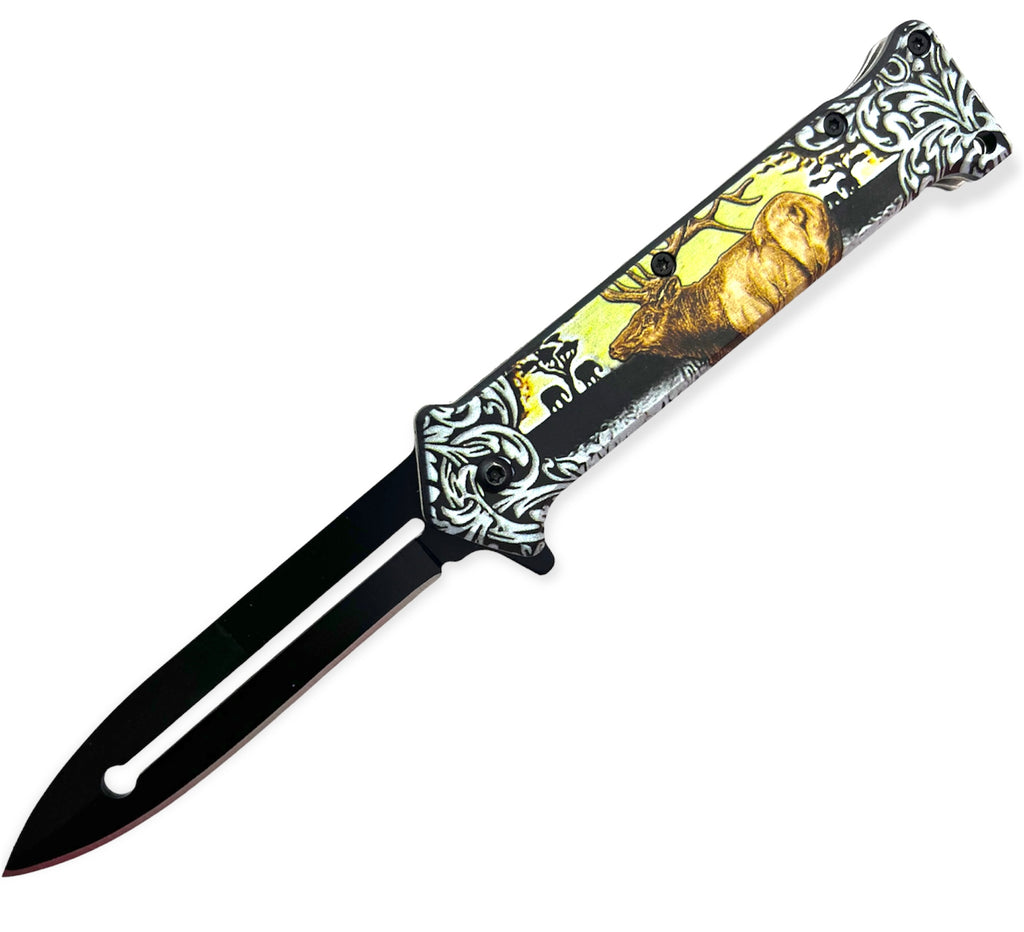 Tiger-USA Spring Assisted Knife - DEER