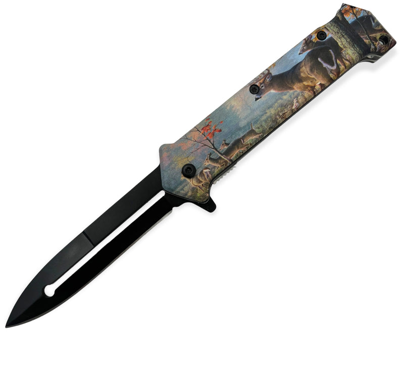 Tiger-USA Spring Assisted Knife -DEER