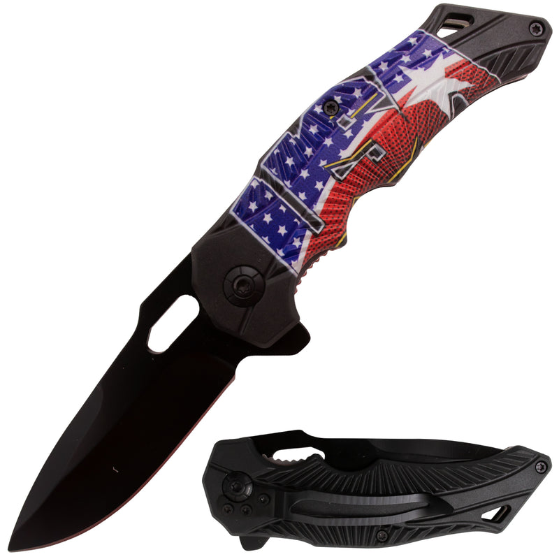 Feather Tiger-USA Spring Assisted Drop Point USA USA USA