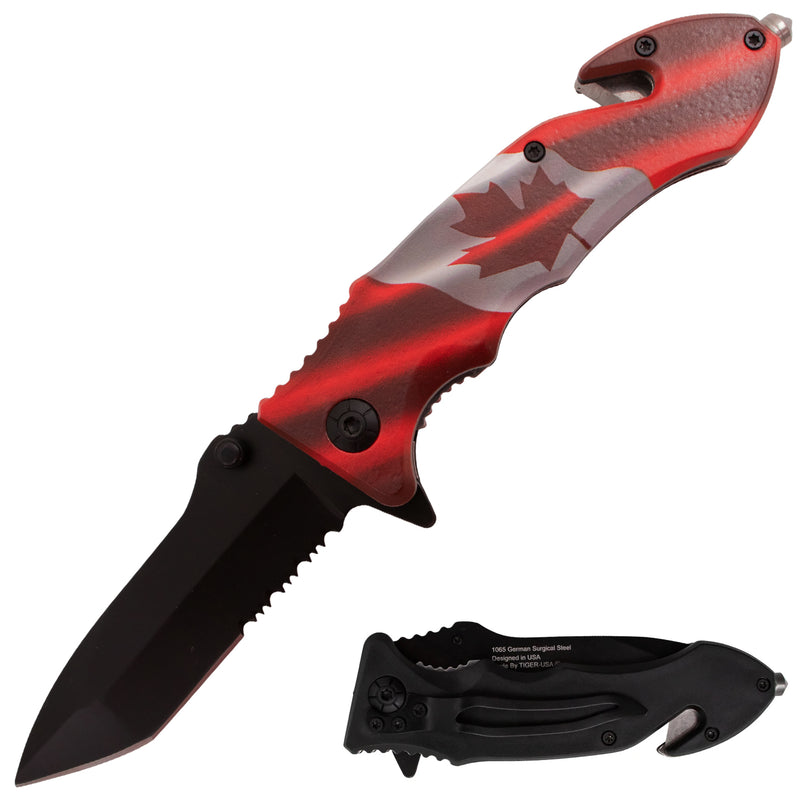 Tiger USA Spring Action Knife Oh Canada Tanto