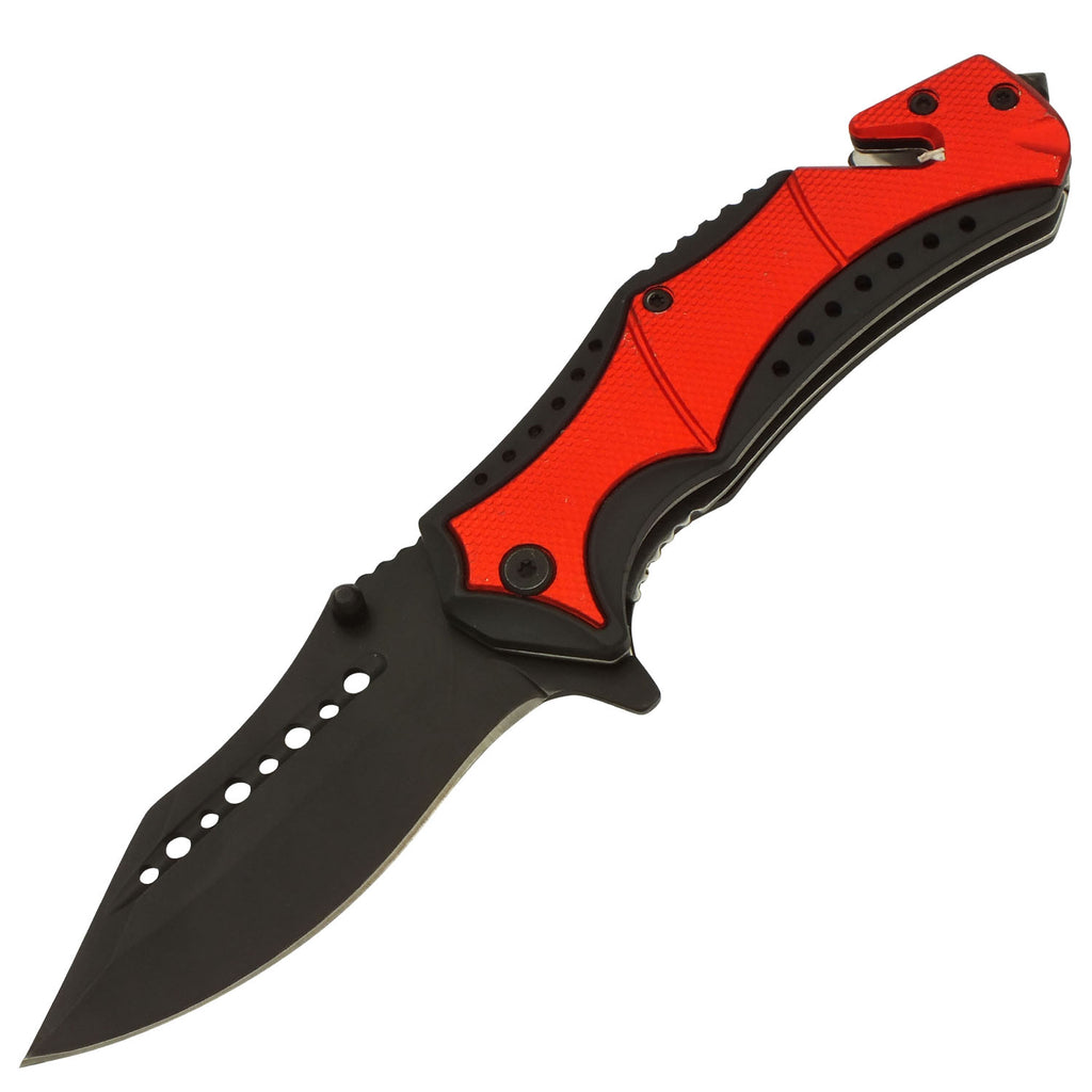 Red Streak Spring Assisted Folding Pocket Knife