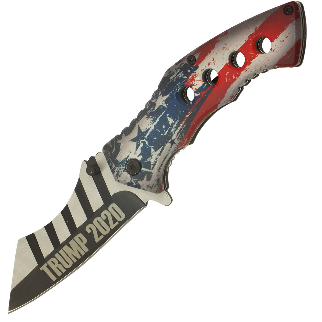 Tiger-USA Spring Assisted Combat Knife - America Trump 2020 II