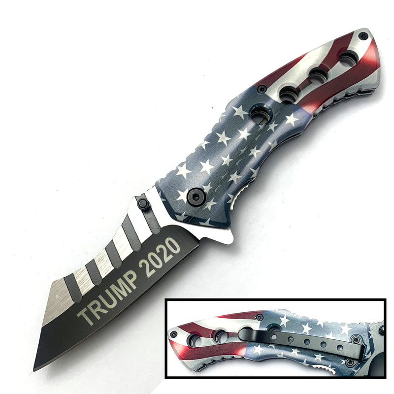 Tiger-USA Spring Assisted Combat Knife - America Trump 2020 II