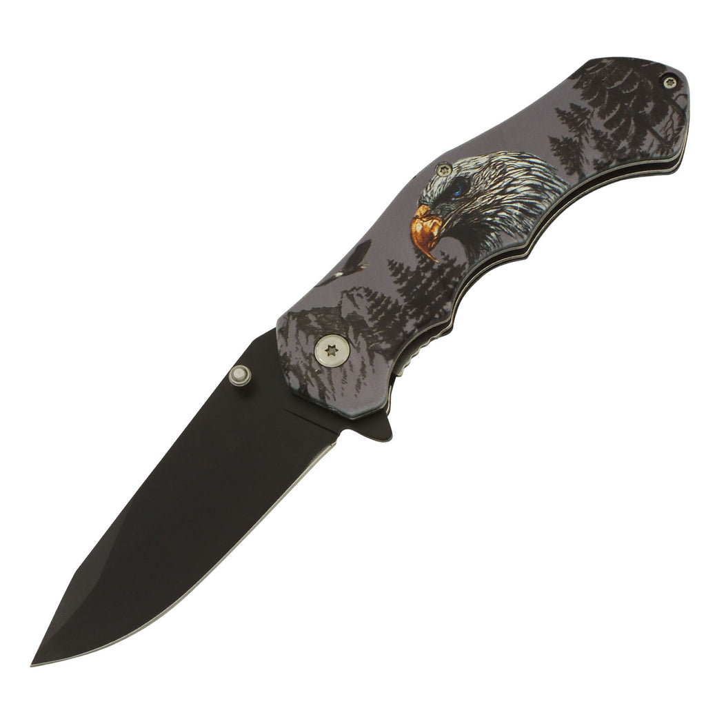 Twilight Snow Eagle Spring Assisted Folding Pocket Knife