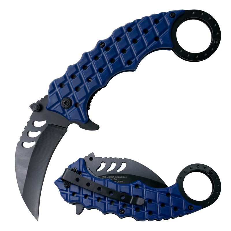 Tiger USA Karambit Style Trigger Assist Knife - BLUE