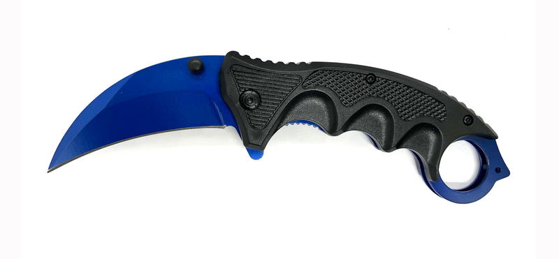 Black & Blue Folding Knife W.Clip