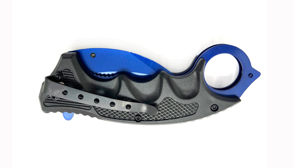 Black & Blue Folding Knife W.Clip