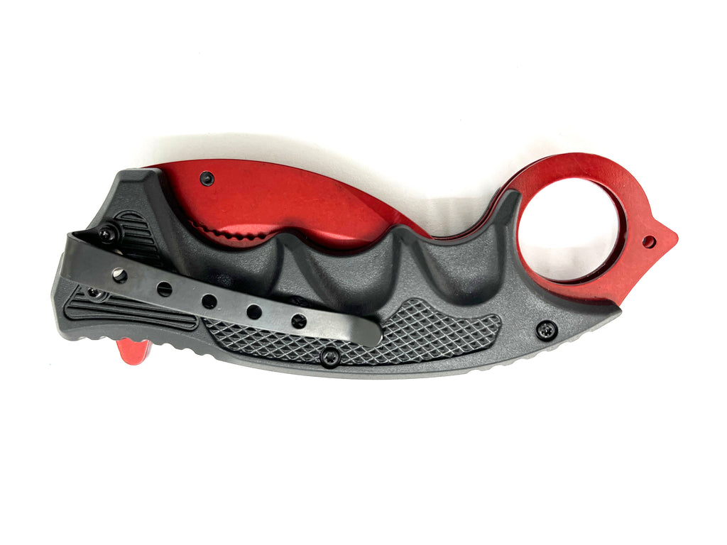 Black & Red Folding Knife W.Clip
