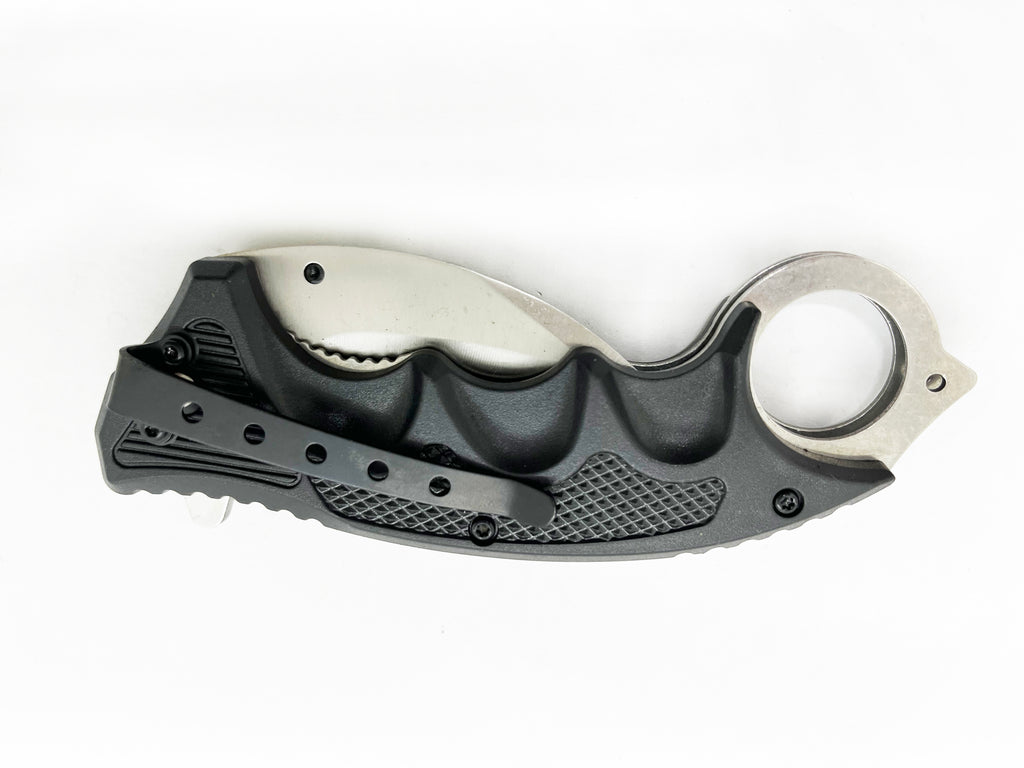 Black & Silver  Folding Knife W.Clip