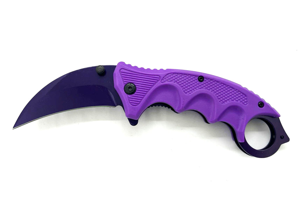 Purple Blade & Purple Handle Folding Knife W.Clip