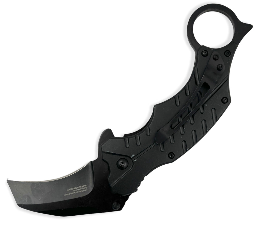 Tiger-USA® Folding Knife Karambit Style BLACK