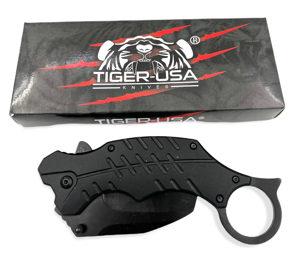 Tiger-USA® Folding Knife Karambit Style BLACK