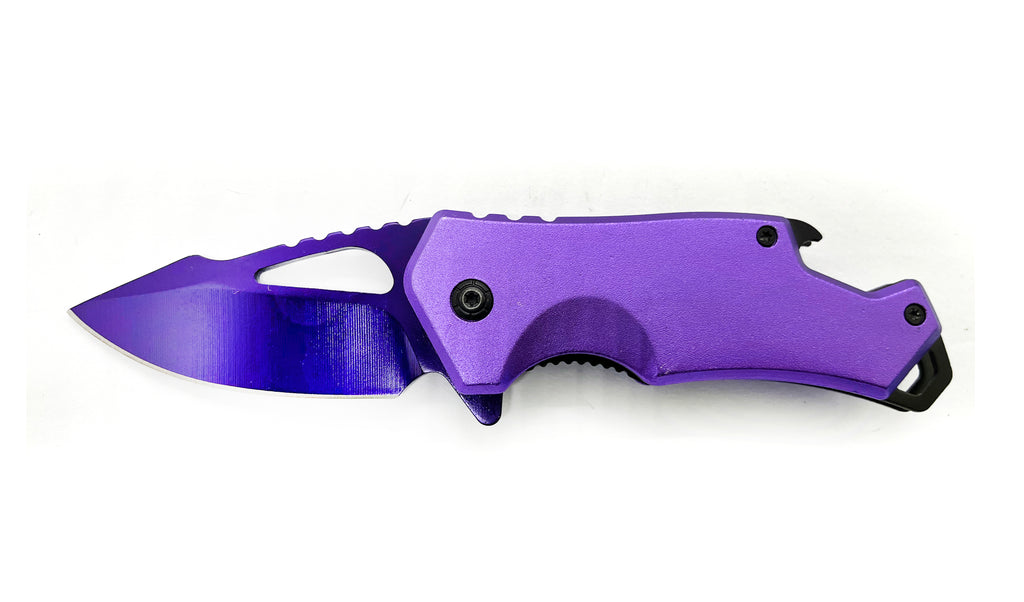 DROP POINTPURPLE HANDLE PURPLE BLADE BEER BOTTLE OPENER